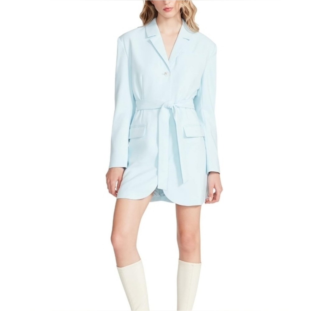 NWT Steve Madden Belted Blazer Minidress Laila Light Blue XL MSRP $109